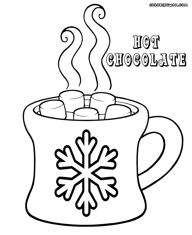 Hot chocolate coloring pages printable