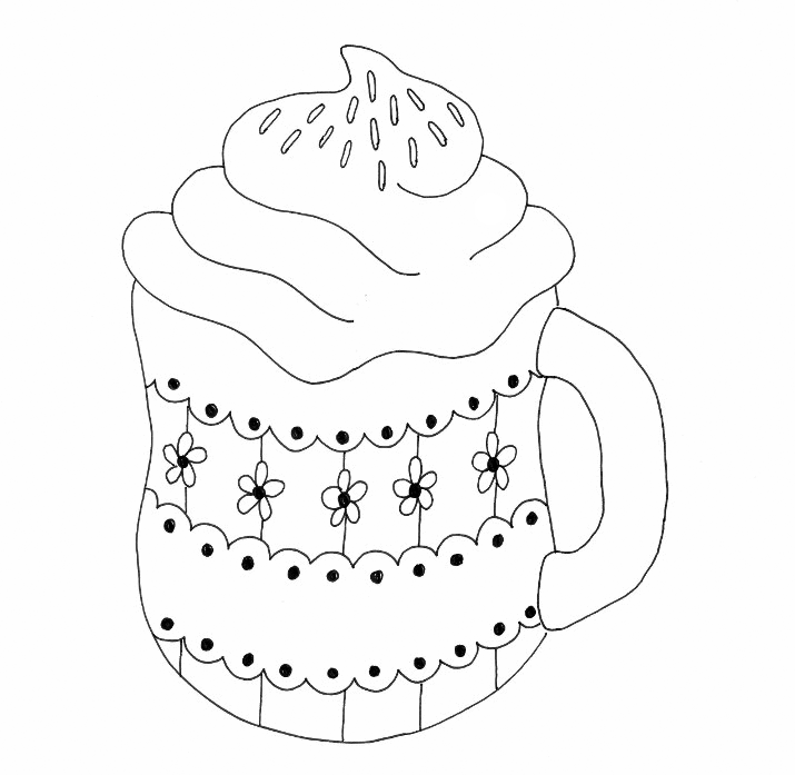 Hot cocoa coloring pages