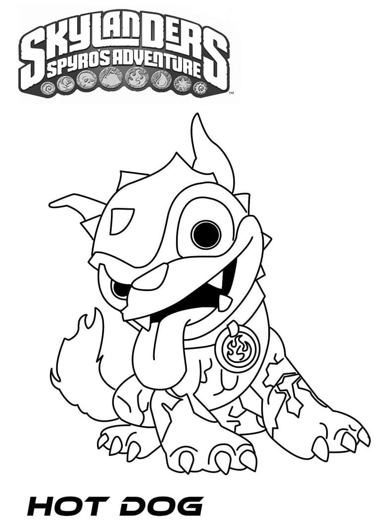 Hot dog skylanders coloring page