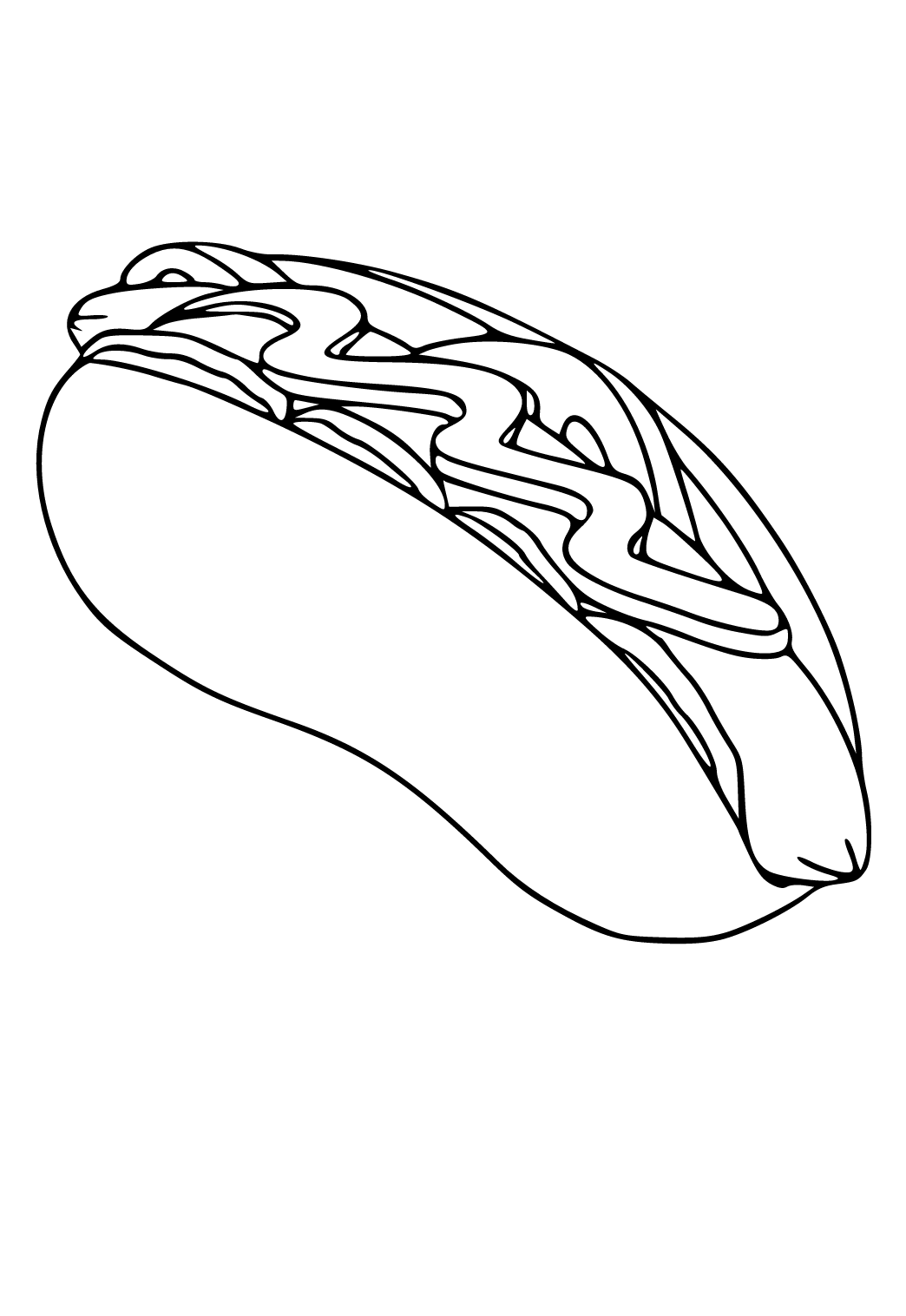 Free printable food hot dog coloring page for adults and kids