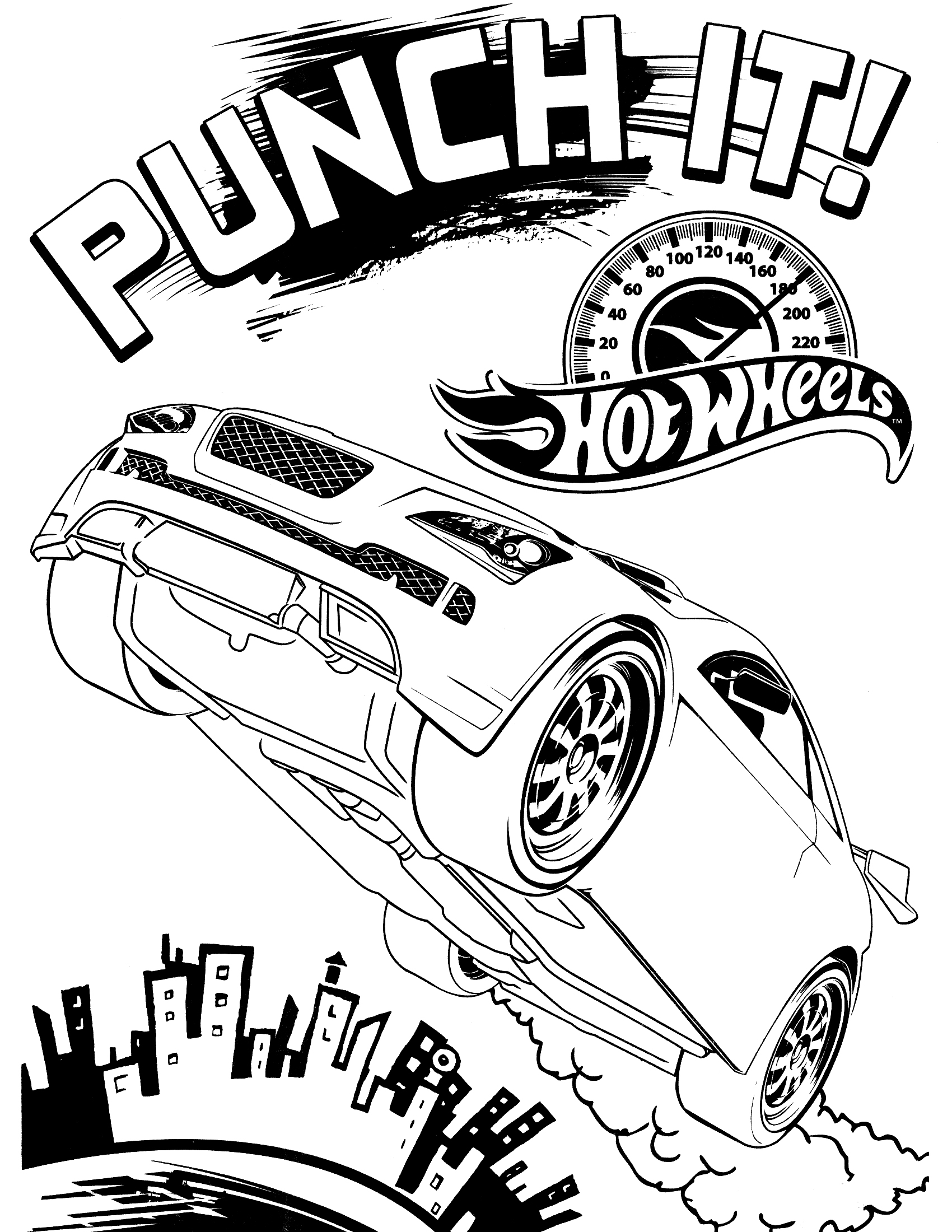 Free printable hot wheels coloring pages for kids