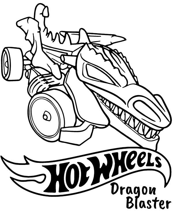 Dragon blaster coloring picture hot wheels