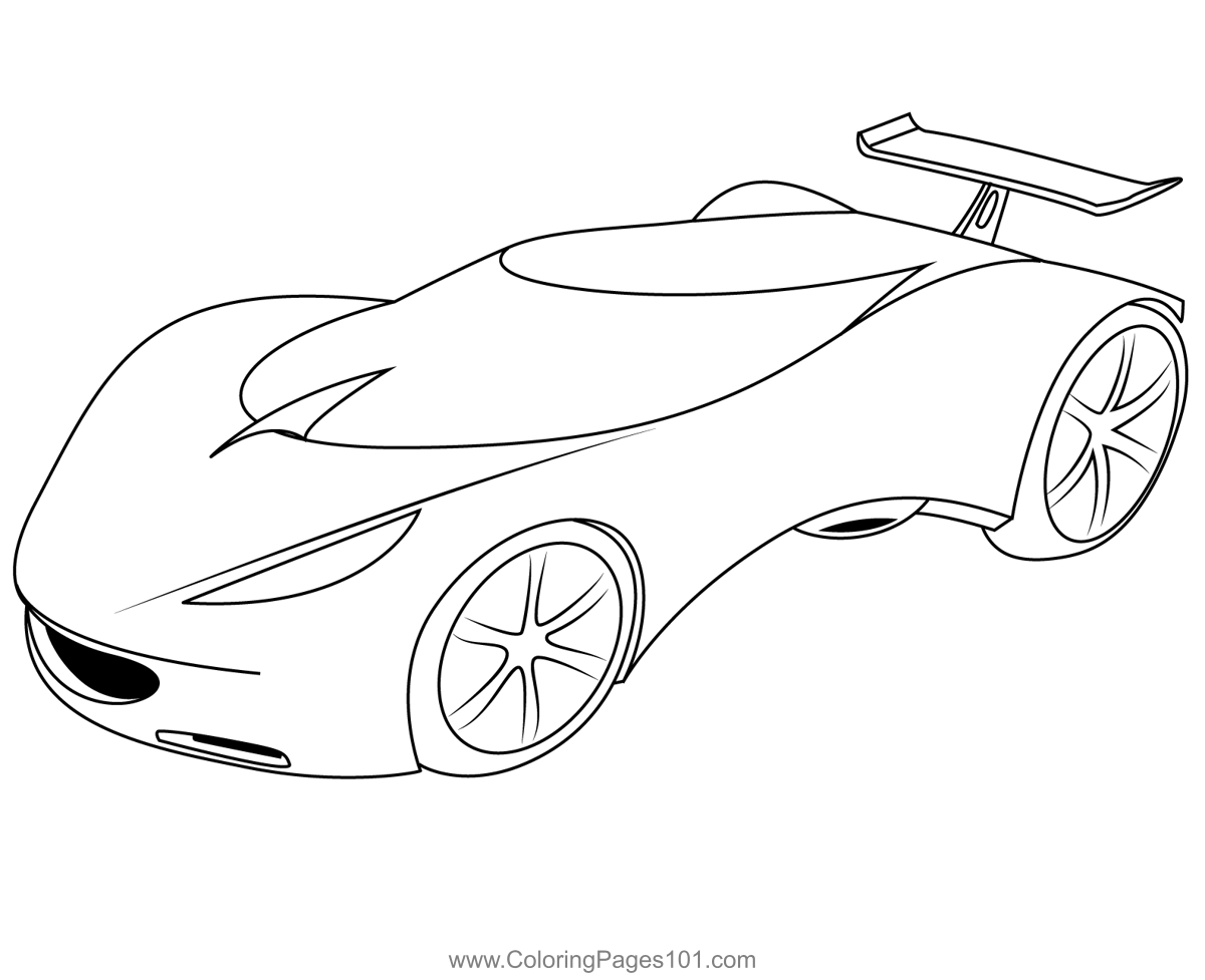 Lotus hot wheels coloring page for kids