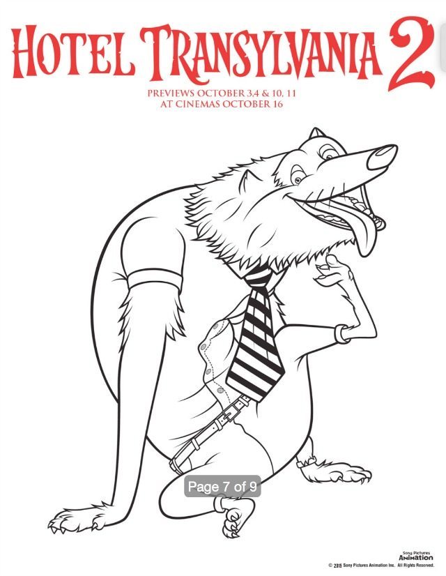 Free hotel transylvania colouring pages book to download