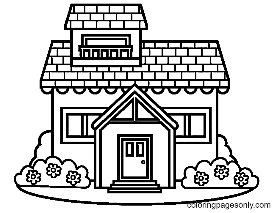 House coloring pages printable for free download