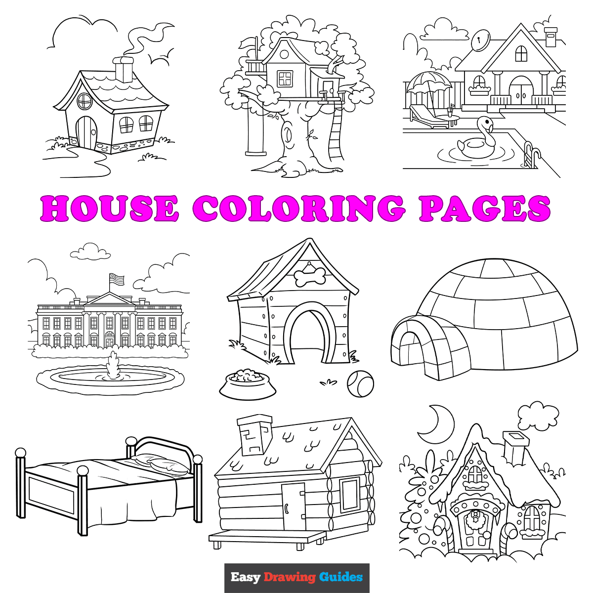 Free printable house coloring pages for kids