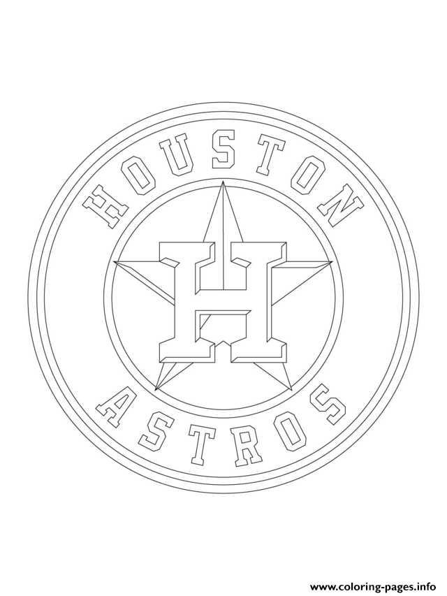 Houston astros logo mlb baseball sport coloring page printable