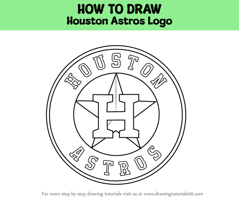 How to draw houston astros logo mlb step by step