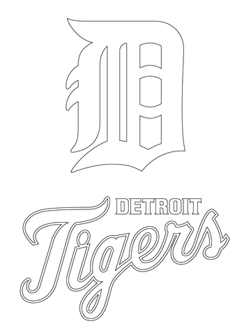 Detroit tigers logo coloring page free printable coloring pages