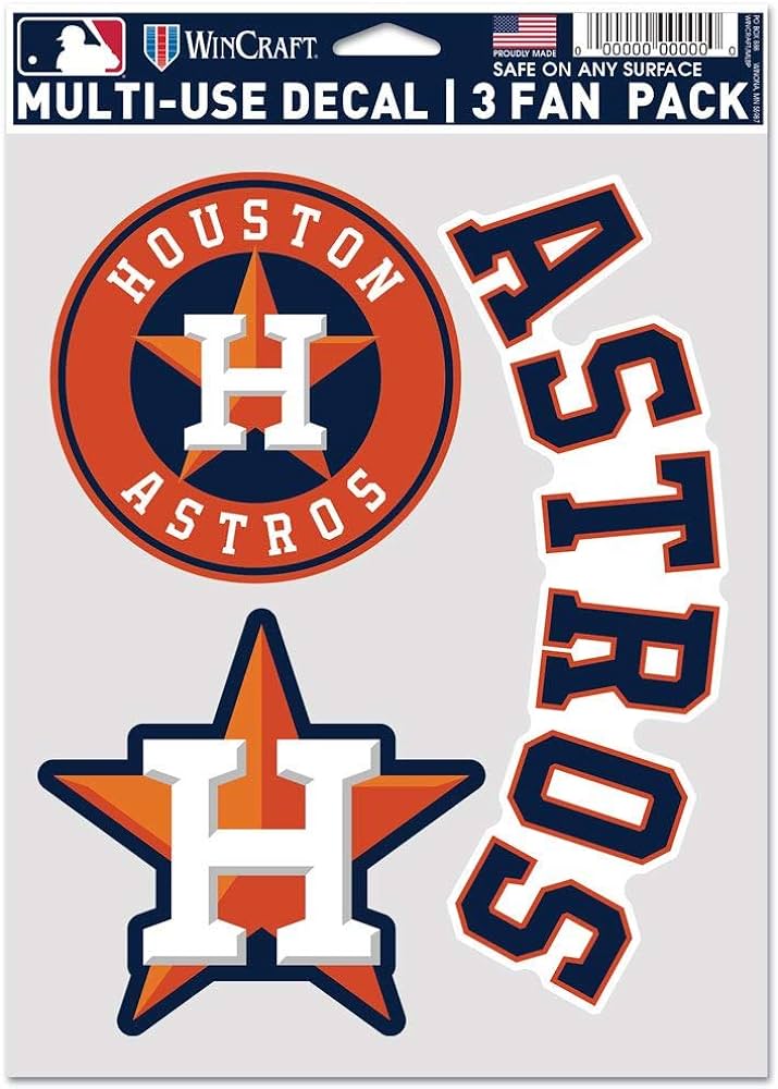 Wincraft mlb houston astros decal multi use fan pack team colors one size sports outdoors