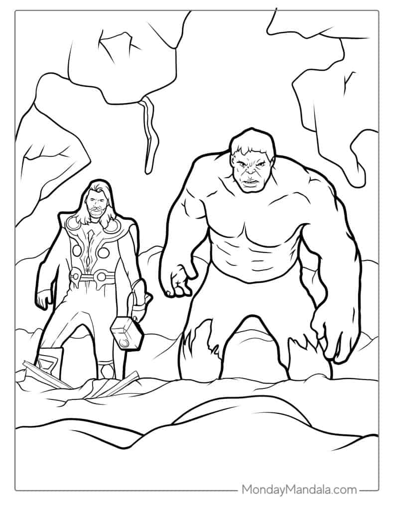 Hulk coloring pages free pdf printables