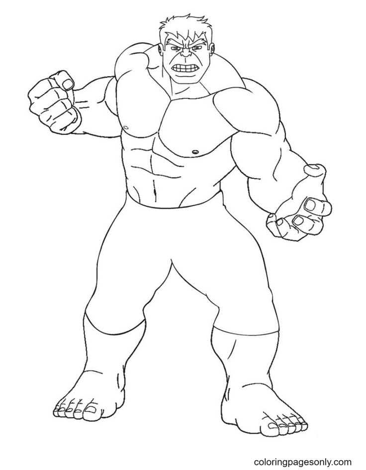 Hulk coloring pages printable for free download