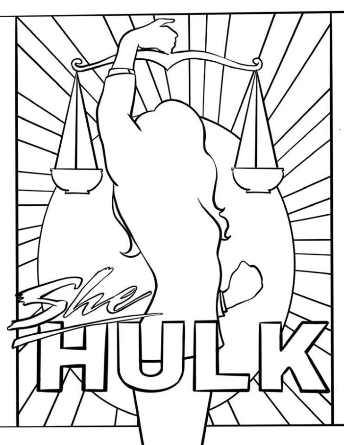 She hulk printable coloring pages