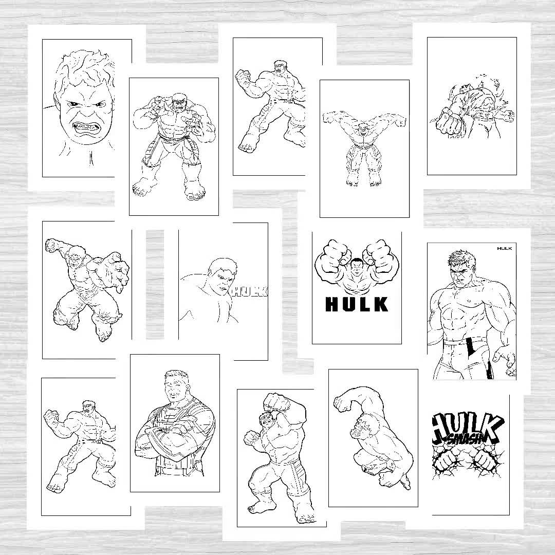 Hulk pages kids coloring book instant download pdf coloring pages printable childrens hulk activities kids birthday gift