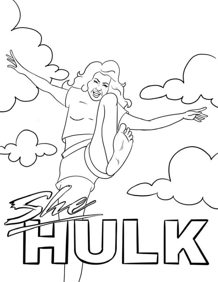 She hulk printable coloring pages