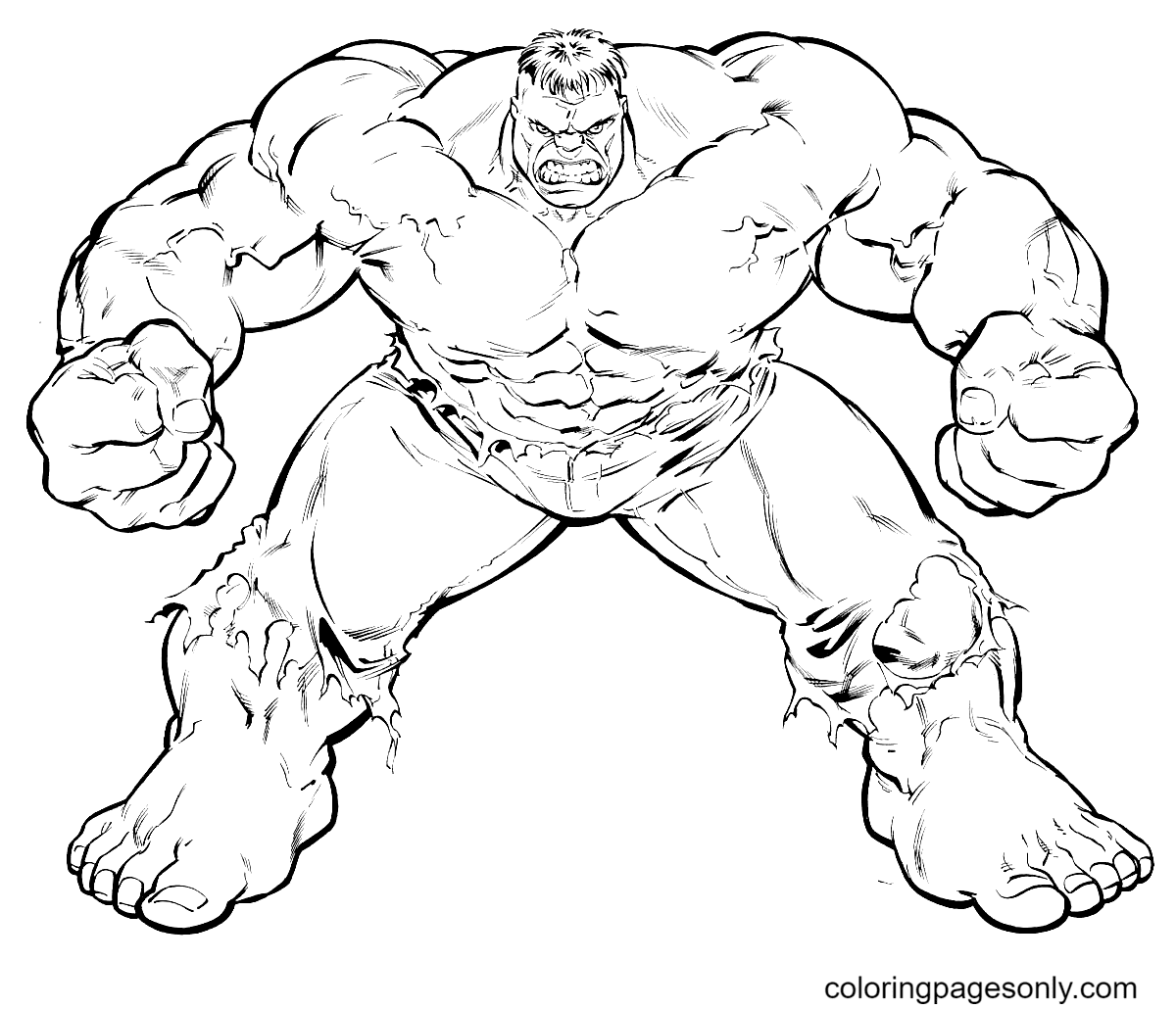 Hulk coloring pages printable for free download