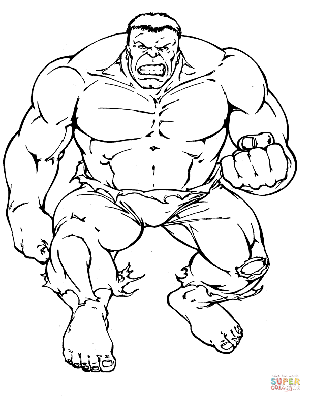 Angry hulk coloring page free printable coloring pages