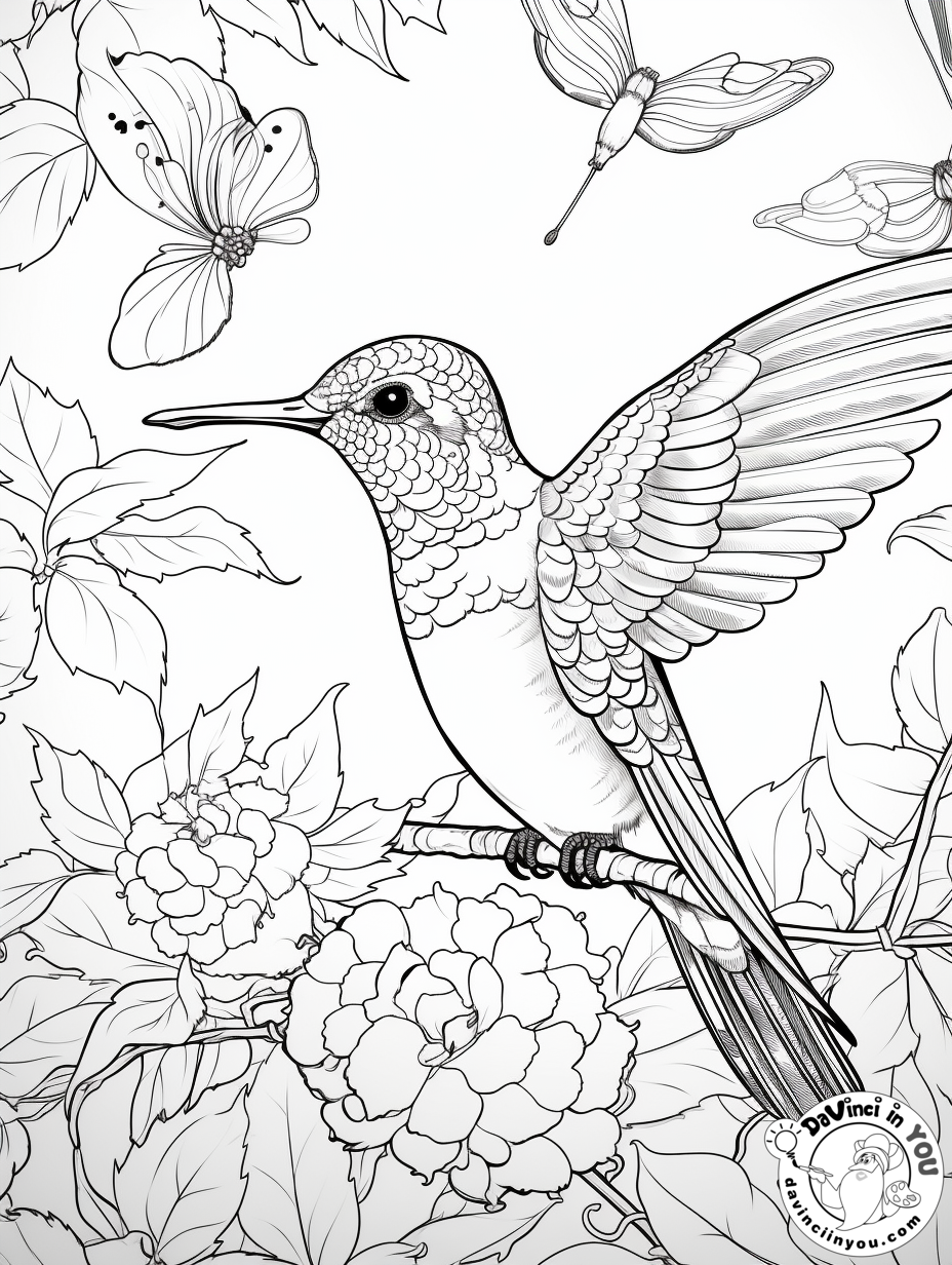 Free printable coloring pages of hummingbird color by numbers