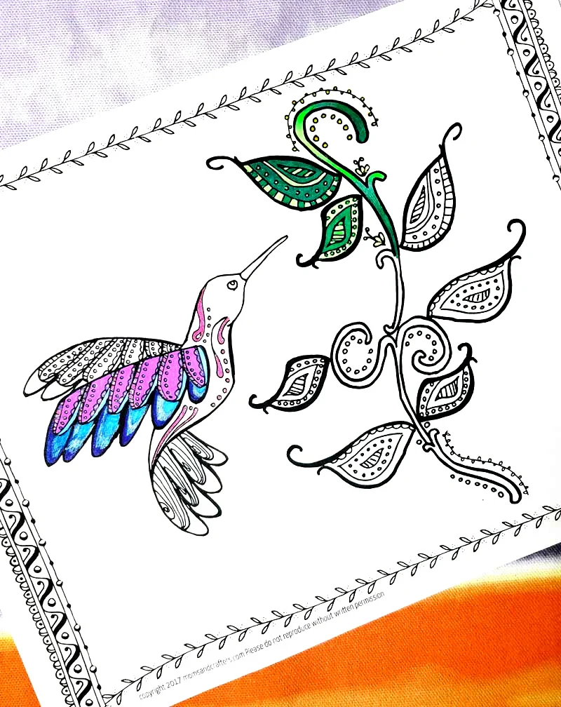 Hummingbird coloring page