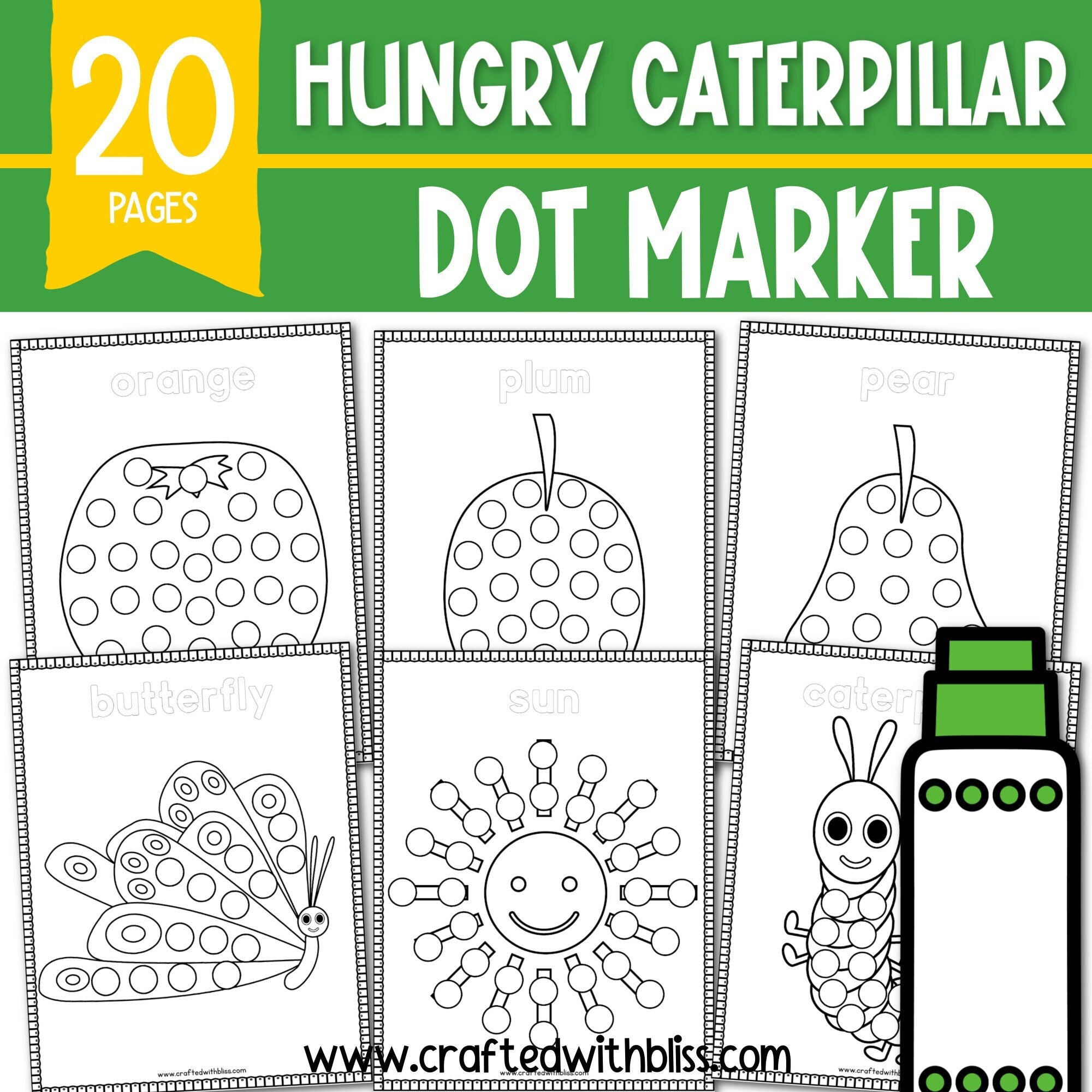 The very hungry caterpillar dot marker activity the very hungry caterpillar do