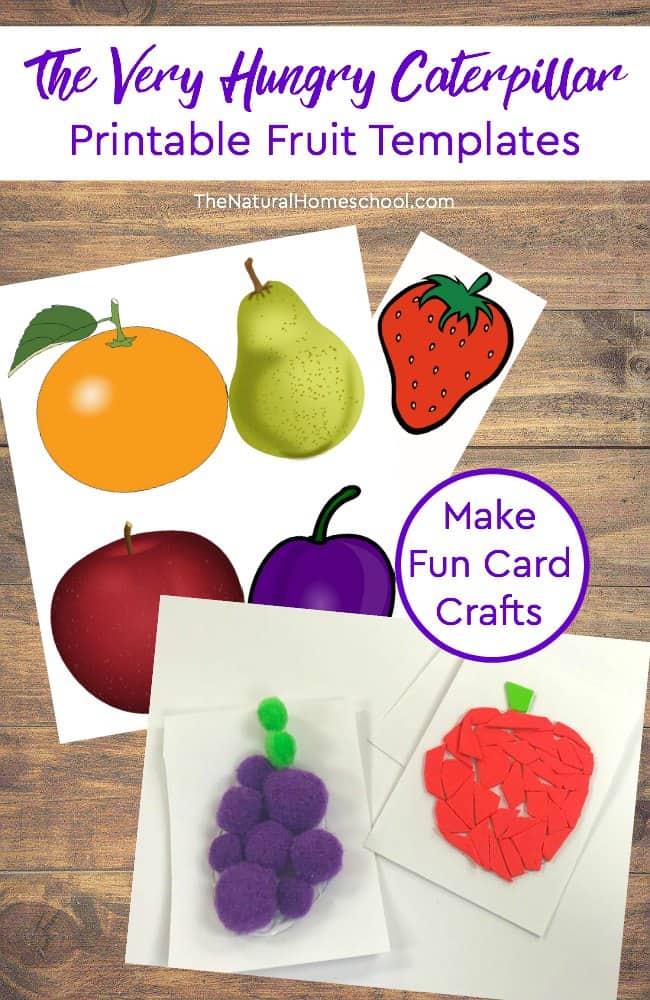 Printable hungry caterpillar fruit cards craft