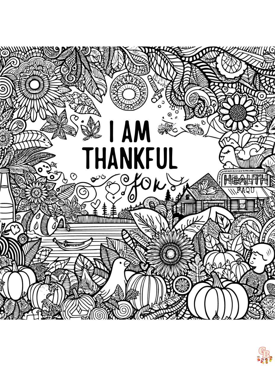 I am thankful for coloring pages free and printable