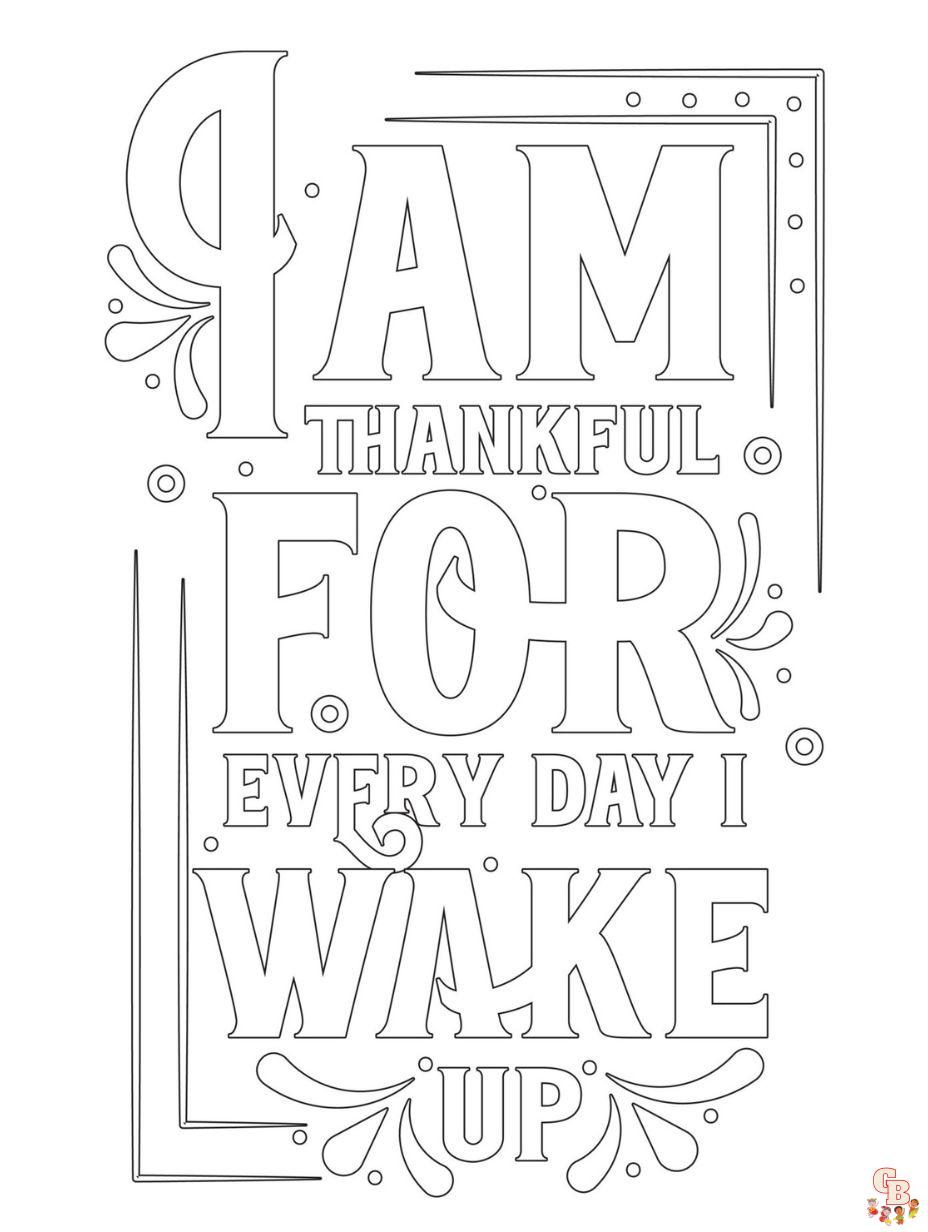 I am thankful for coloring pages free and printable