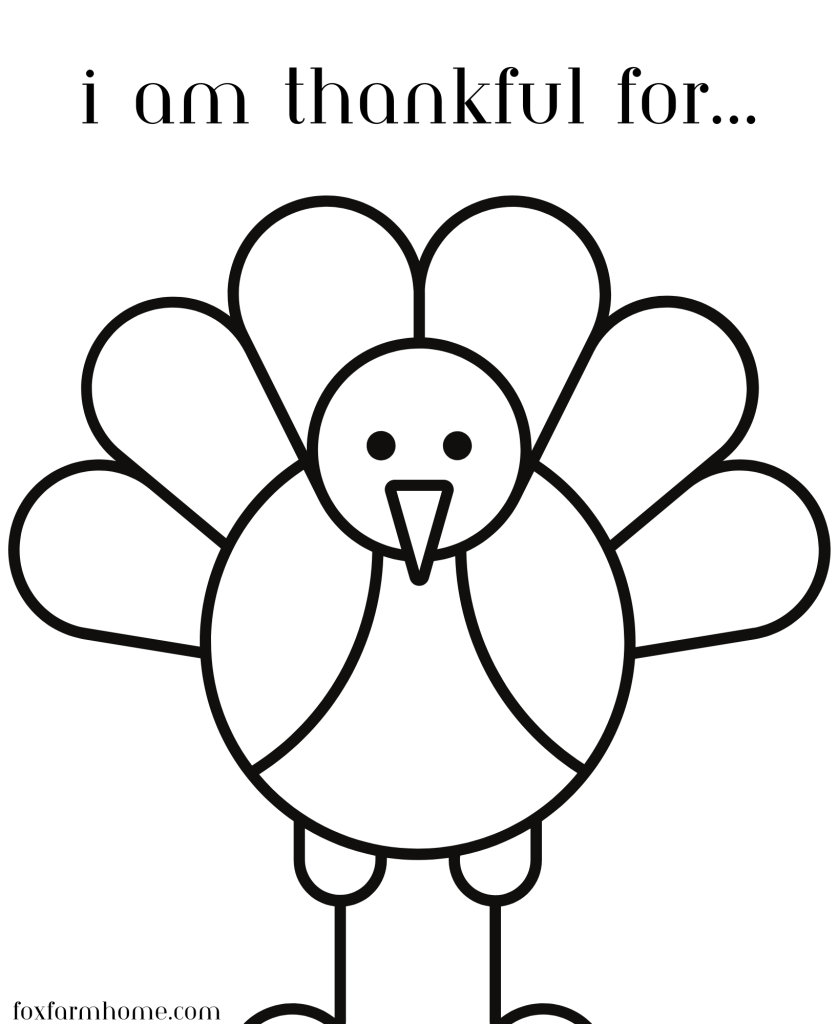 Free thanksgiving i am thankful for printable