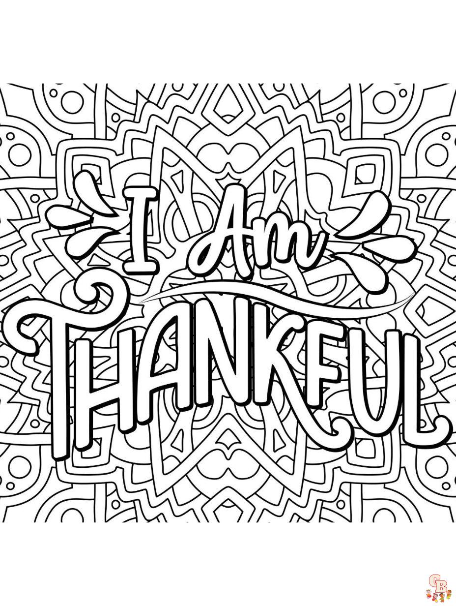 I am thankful for coloring pages free and printable