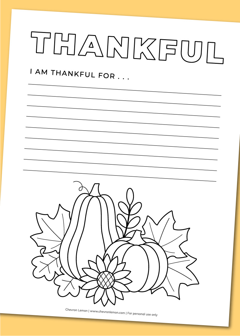 Printable gratitude coloring page for kids