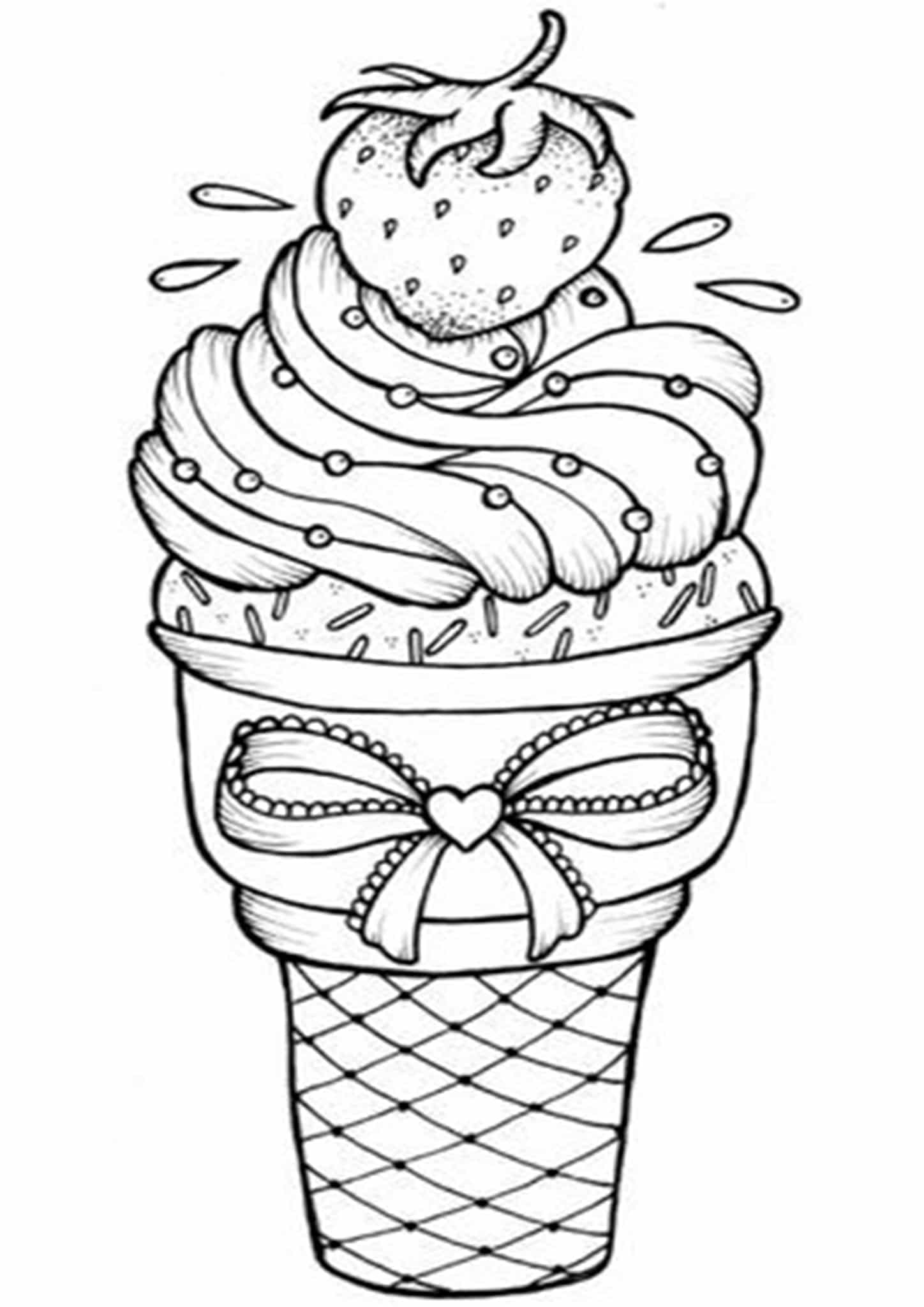 Free easy to print ice cream coloring pages