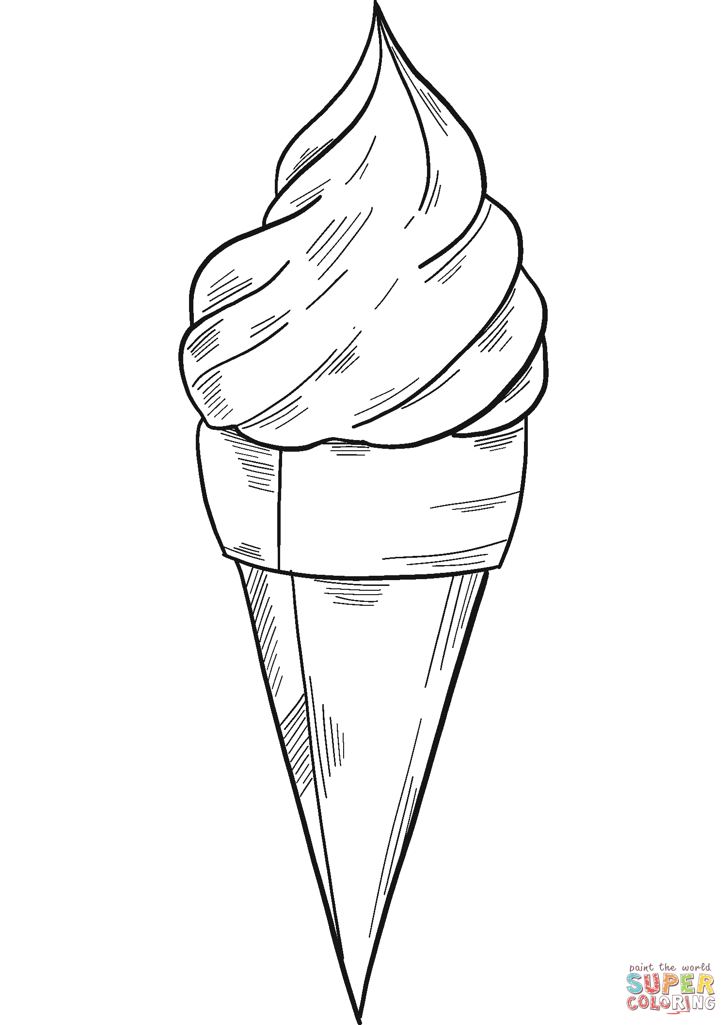 Ice cream cone coloring page free printable coloring pages