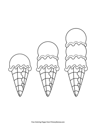 Ice cream cones coloring page â free printable pdf from