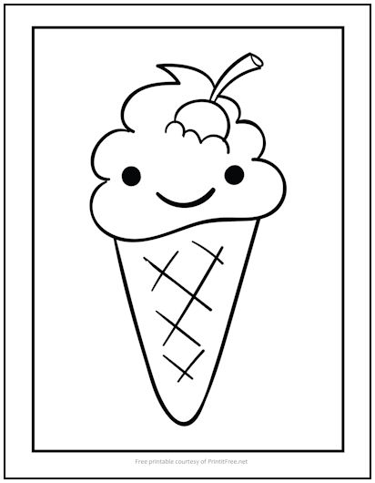 Ice cream cone coloring page print it free