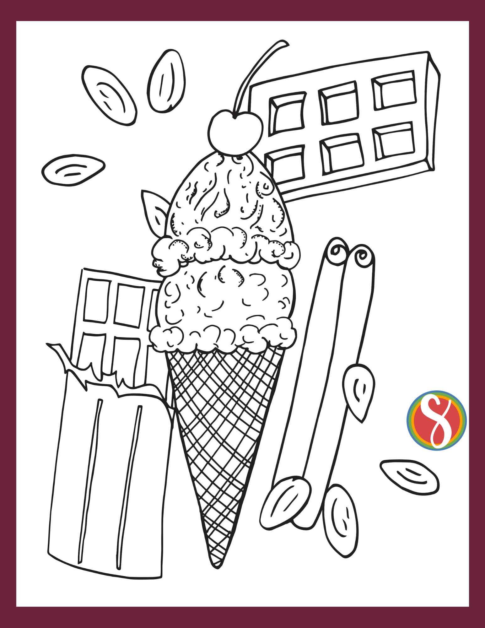 Free coloring pages ice cream â stevie doodles