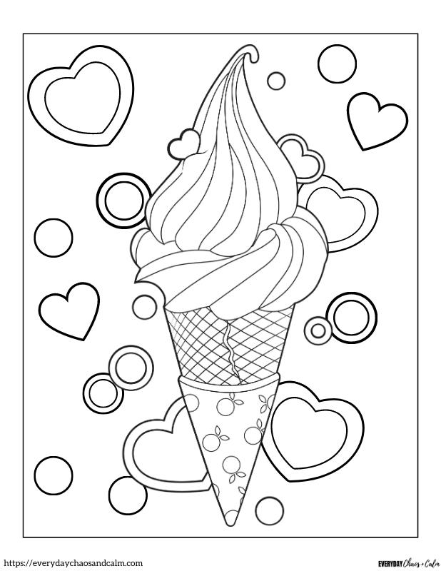 Free ice cream coloring pages for kids