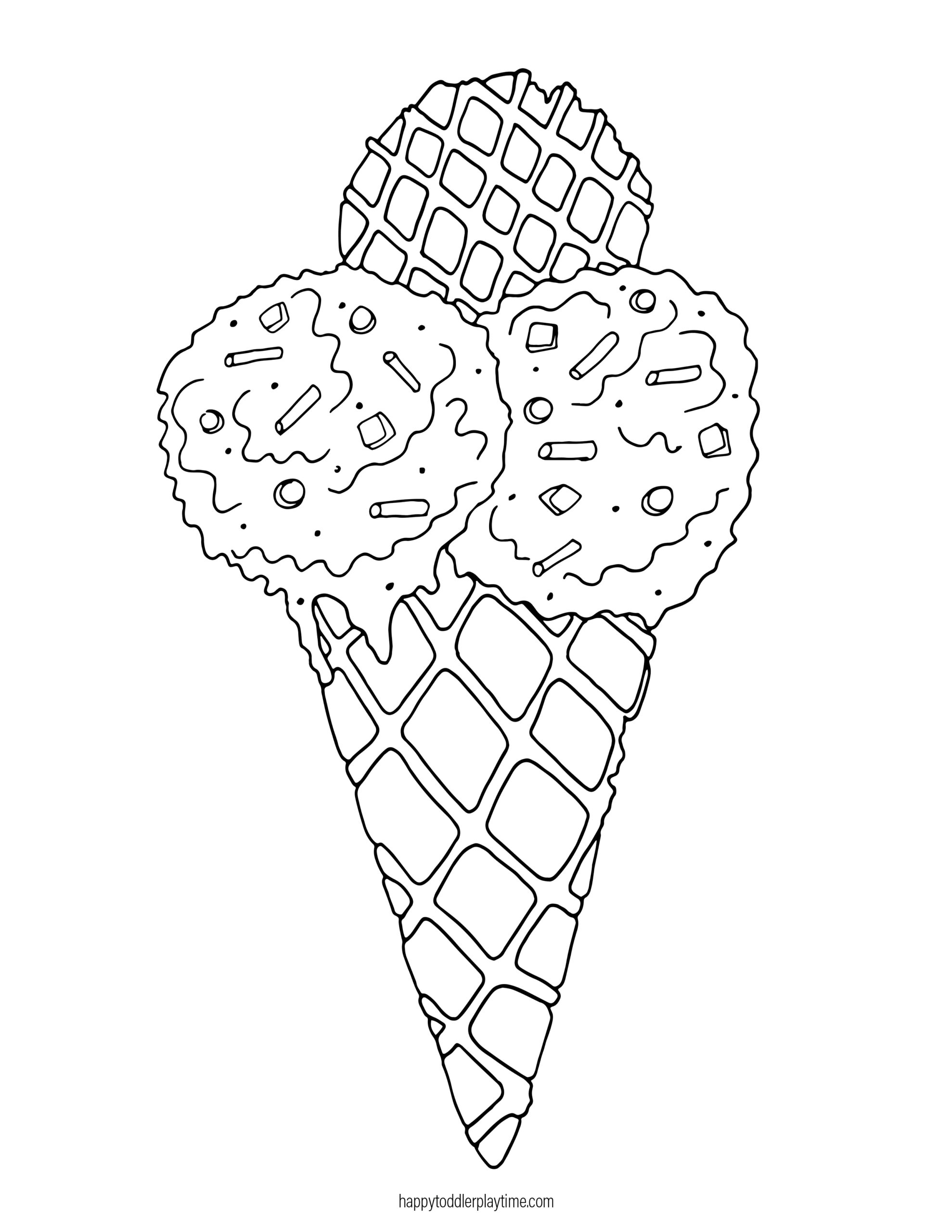 Ice cream colouring pages for kids