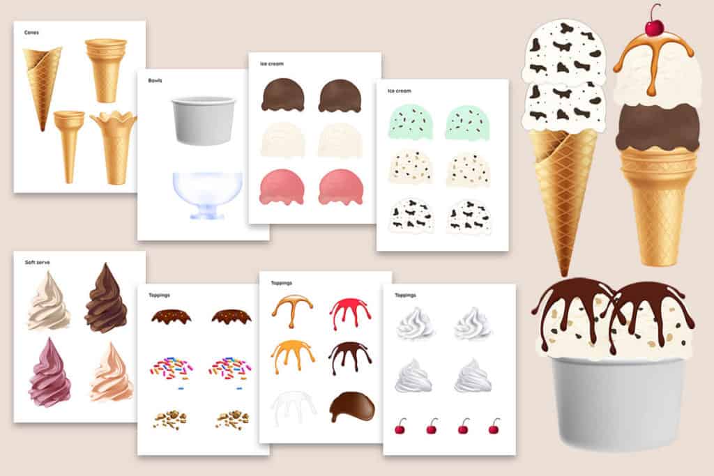 Ice cream craft printable mrs merry
