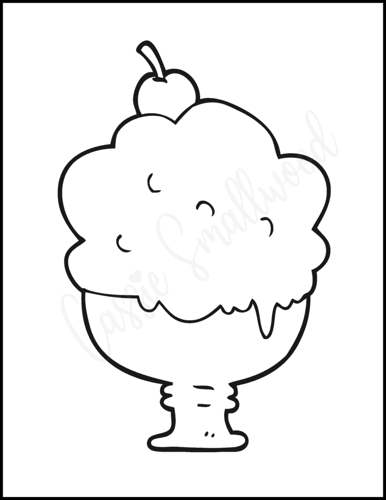 Cute ice cream coloring pages