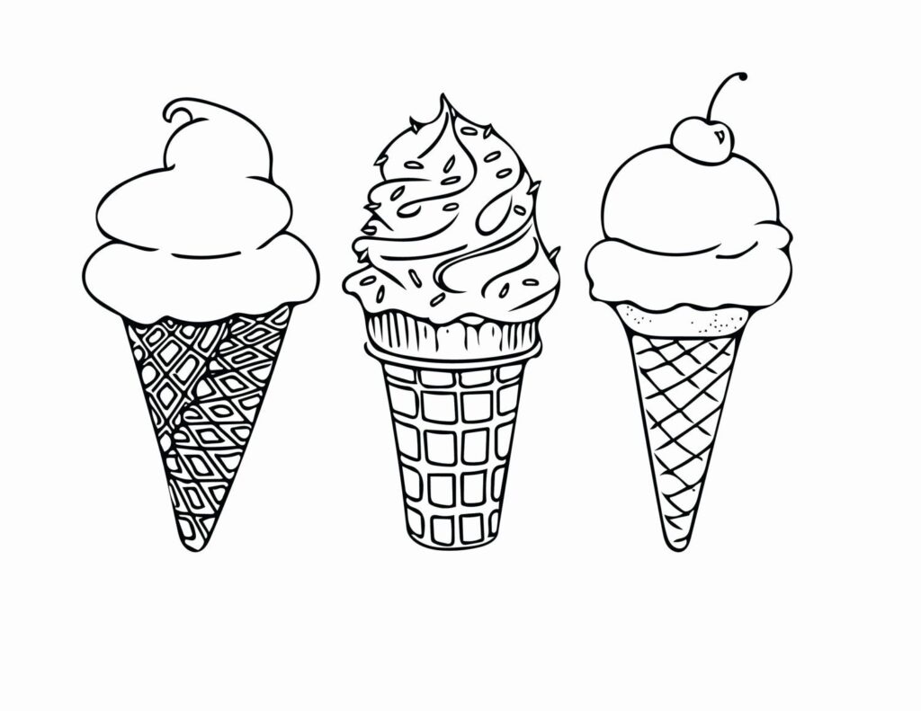 Free printable ice cream coloring pages for kids