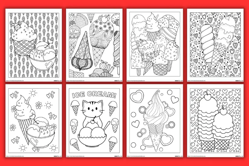 Free ice cream coloring pages for kids