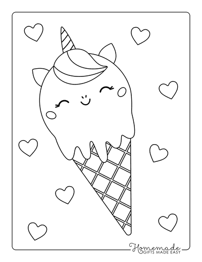 Ice cream coloring pages for kids adults