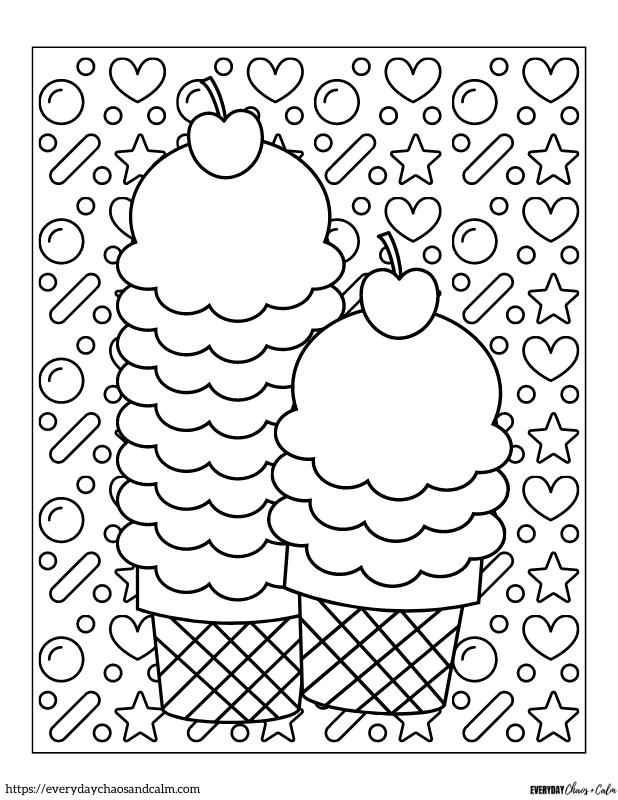 Free ice cream coloring pages for kids