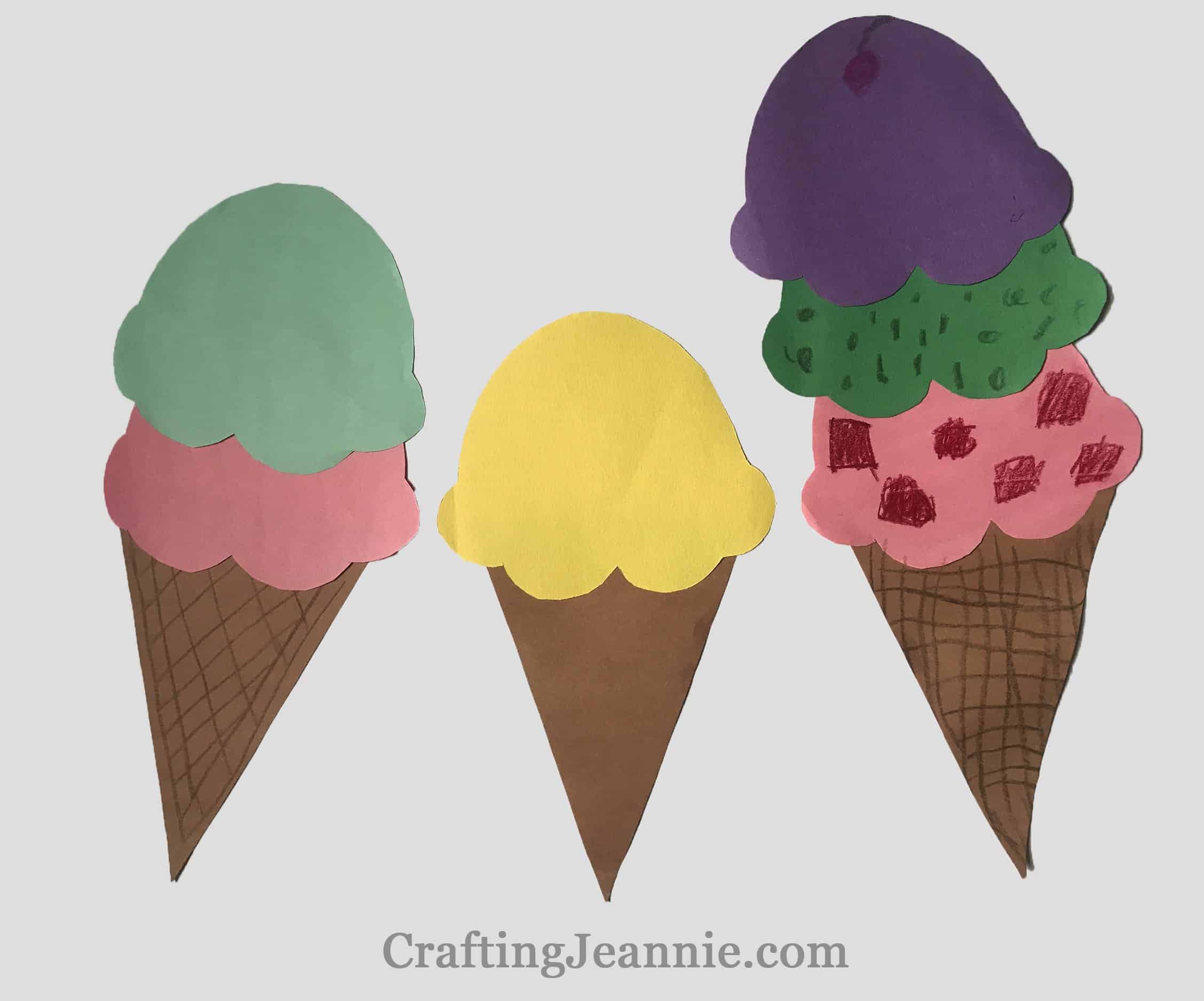 Paper ice cream craft free template