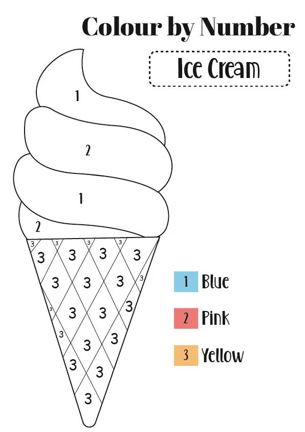 Colour by number ice cream