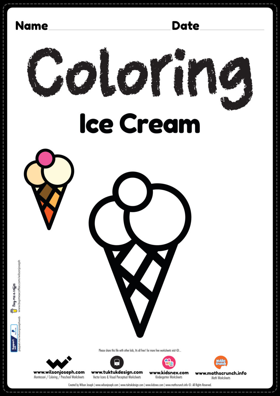 Ice cream coloring page