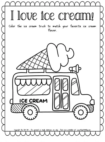 Ice cream truck coloring page free homeschool deals