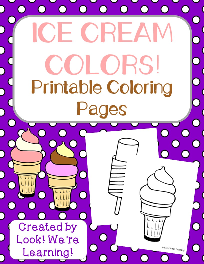 Ice cream colors ice cream coloring pages