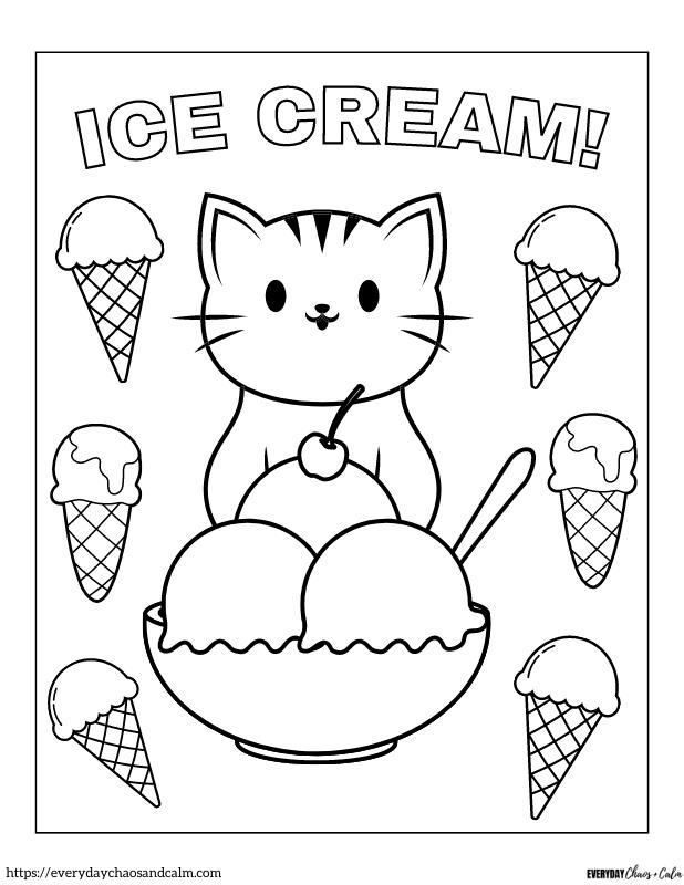 Free ice cream coloring pages for kids