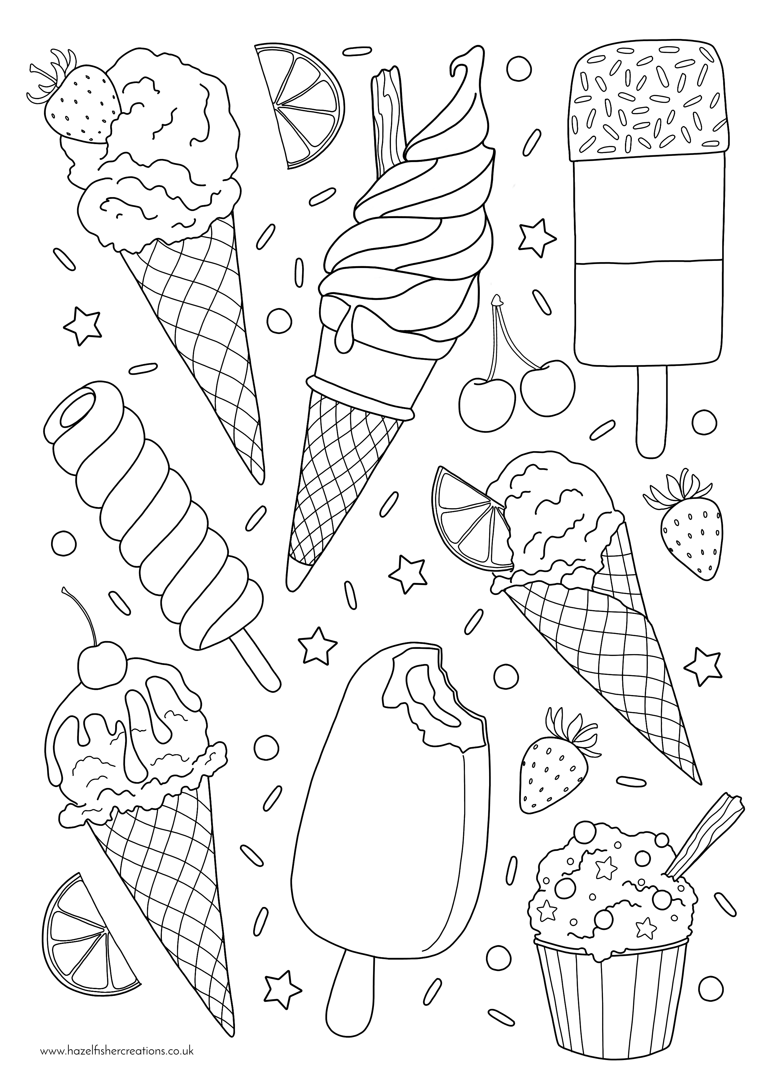 Ice cream louring in activity sheet